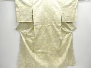 未使用品　亀甲に草花模様織り出し西陣お召着物